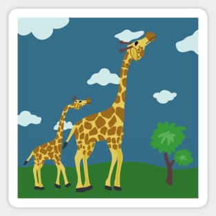 Mama Giraffe and Baby Sticker